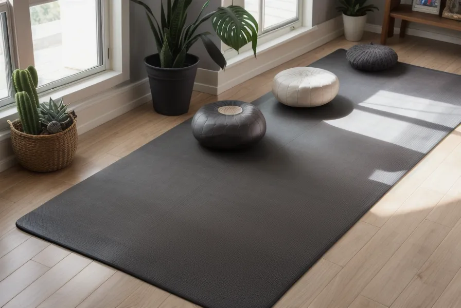 A cat sitting on a yoga block in a cozy Lima apartment.