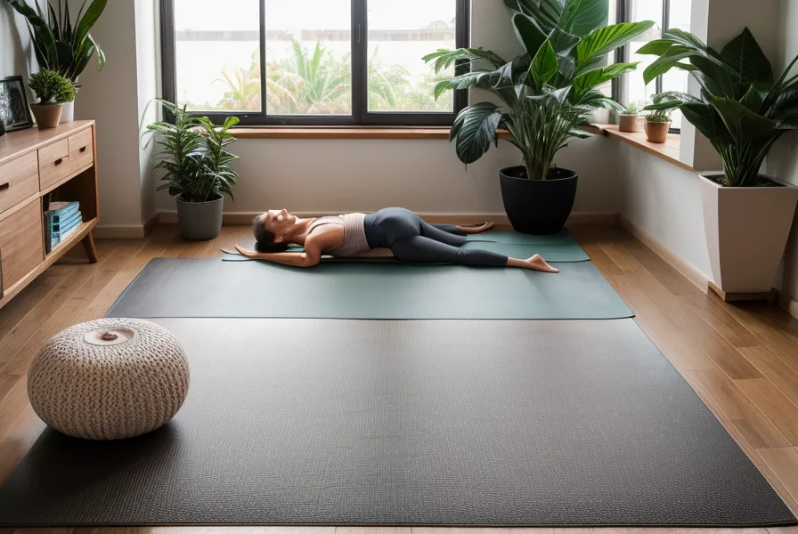 Diccionarios bilingües y bloque de yoga junto a una laptop con diagramas de anatomía.